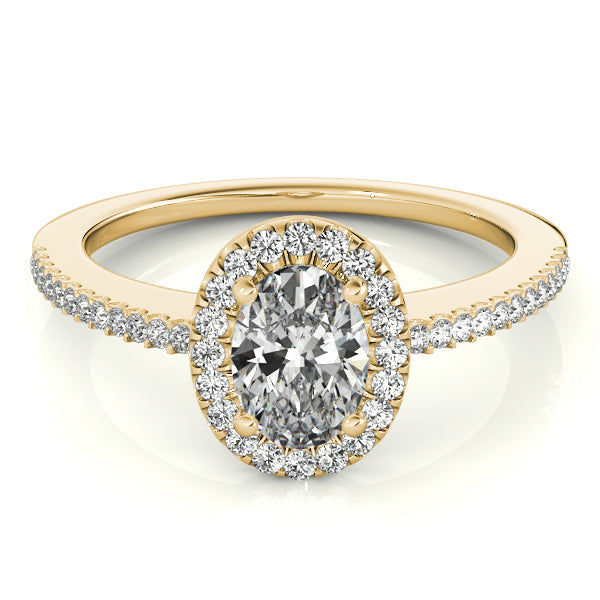 14K Yellow Gold Oval Diamond Engagement Ring