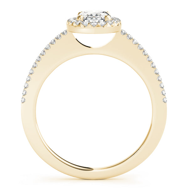 14K Yellow Gold Oval Diamond Engagement Ring