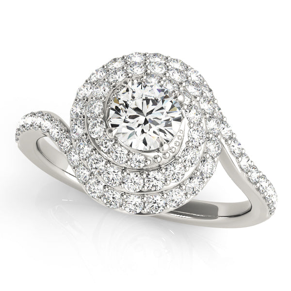 18K White Gold 1 ct Diamond Halo Engagement Ring