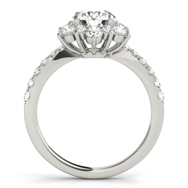 18K White Gold 1 ct Diamond Halo Engagement Ring