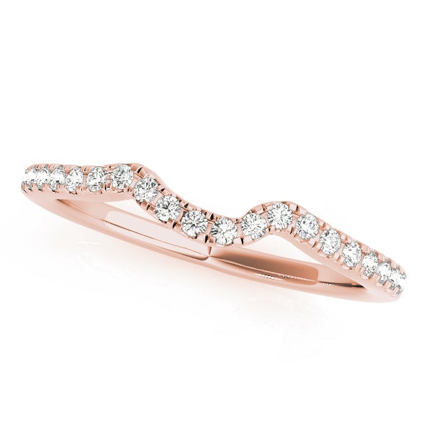 18K Rose Gold 1/8 ct tw Diamond Wedding Ring