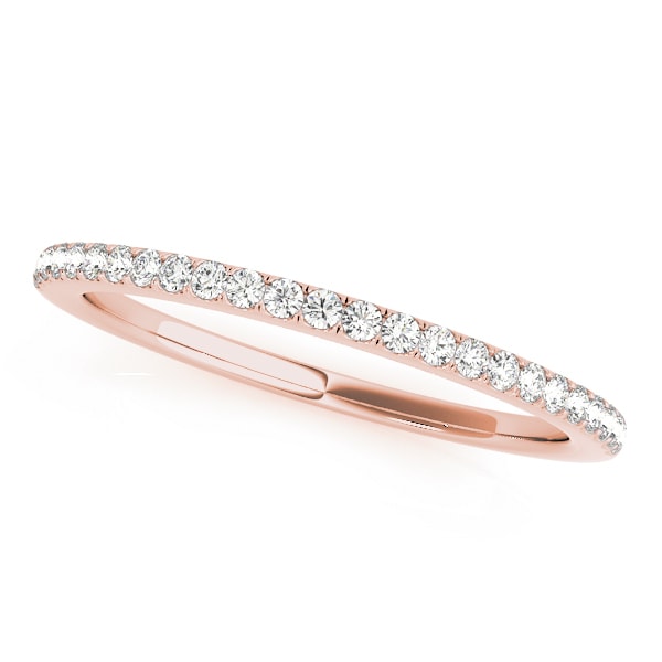 18K Rose Gold 1/10 ct tw Diamond Wedding Ring