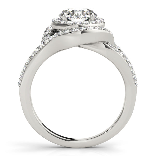 18K White Gold 1.75 ctw Diamond Halo Engagement Ring