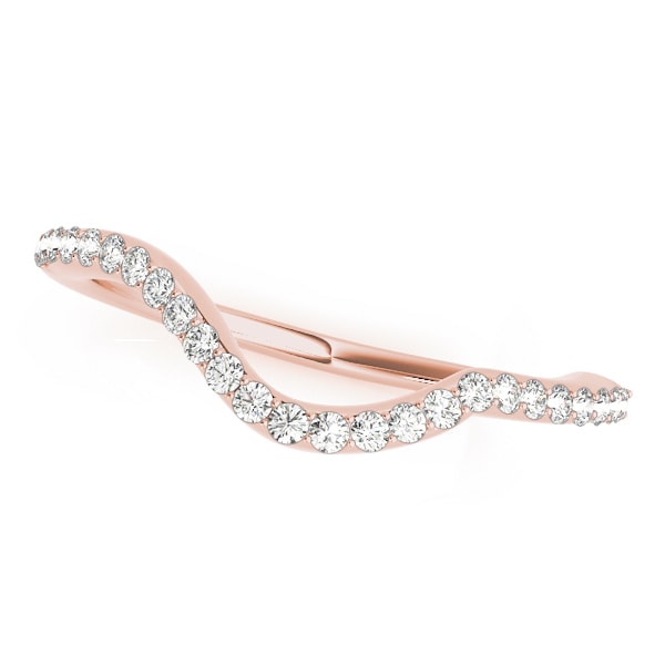 18K Rose Gold 1/4 ct tw Diamond Wedding Ring