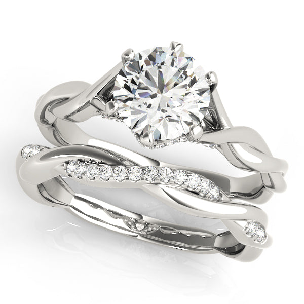 14K White Gold 1 CT Round Diamond Engagement Ring