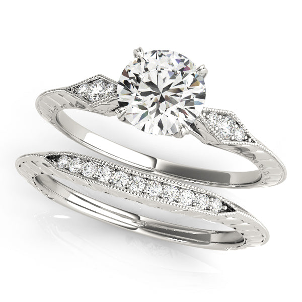 14K White Gold Vintage Diamond Engagement Ring