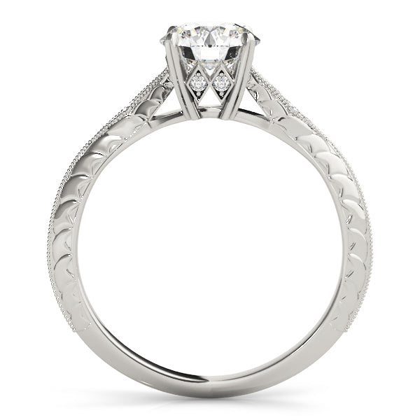 Platinum Vintage 5/8 CT Round Diamond Engagement Ring