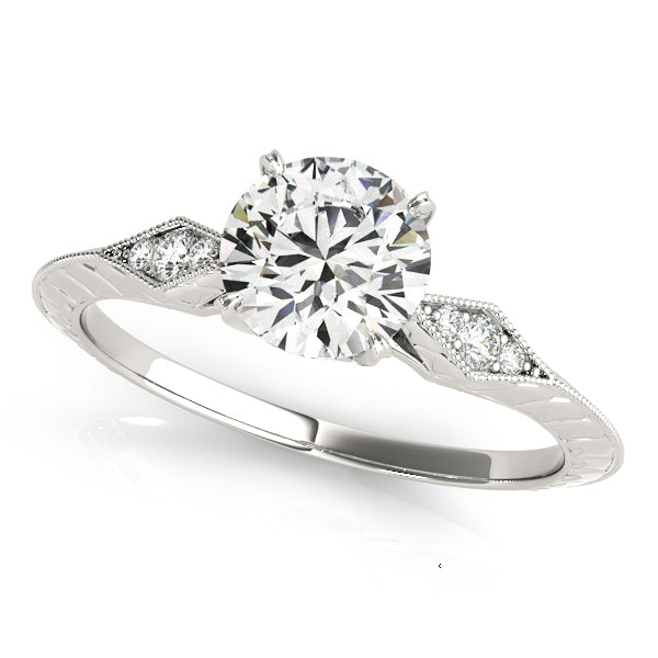 14K White Gold Vintage Diamond Engagement Ring