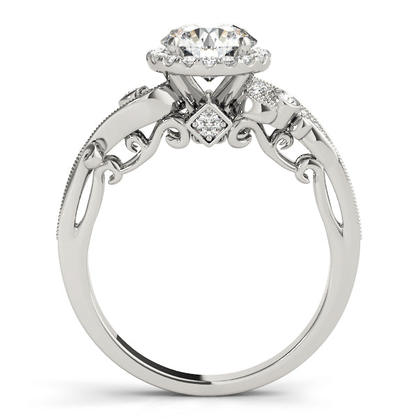 14K White Gold 1.33ctw Diamond Halo Engagement Ring