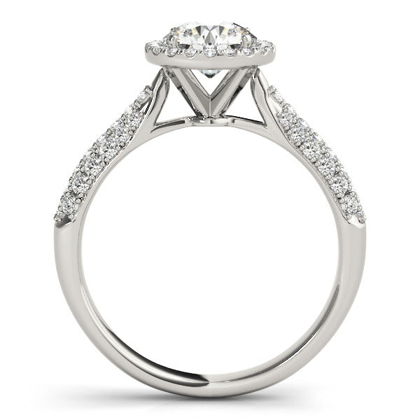 14K White Gold 1.33ctw Diamond Halo Engagement Ring
