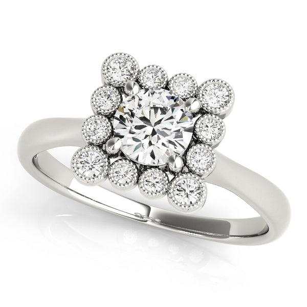Platinum 1 1/6 ct tw Halo Diamond Engagement Ring