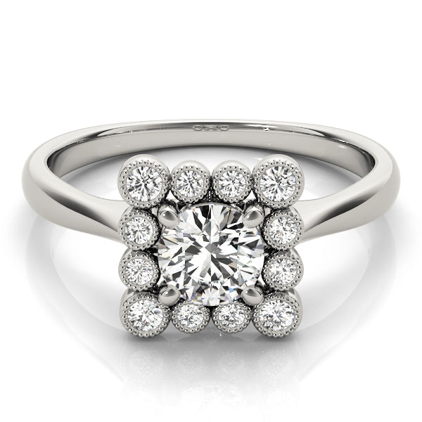 Round Diamond Halo Engagement Ring
