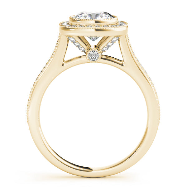 18K Yellow Gold 1CT Diamond Halo Engagement Ring