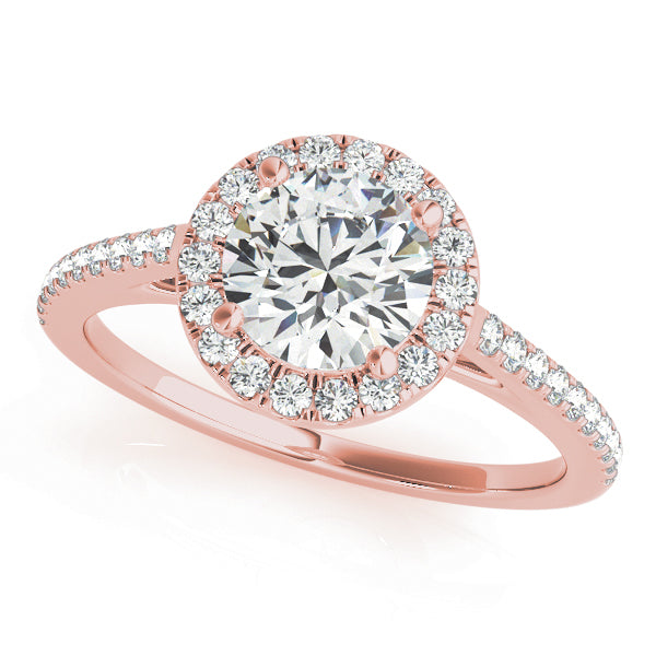 18K Rose Gold 1.33ctw Round Diamond Halo Ring