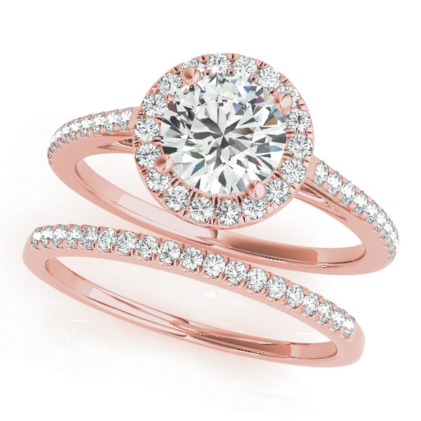 18K Rose Gold 1.33ctw Round Diamond Halo Ring