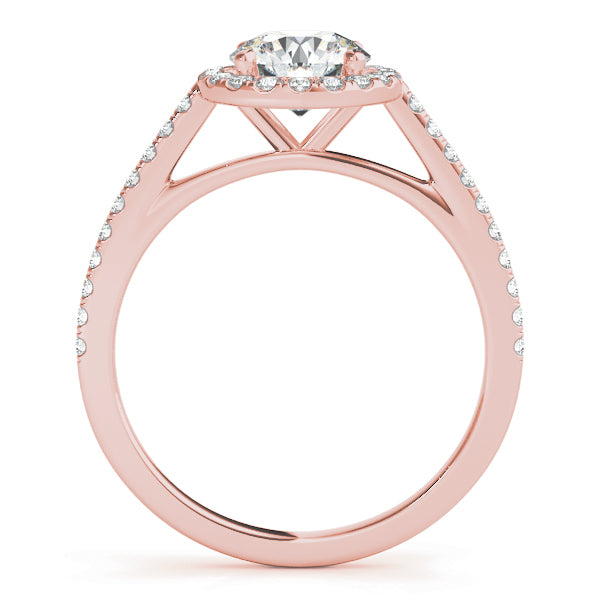 18K Rose Gold 1.33ctw Round Diamond Halo Ring