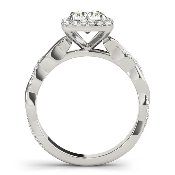 14K White Gold 1.33ctw Diamond Halo Engagement Ring