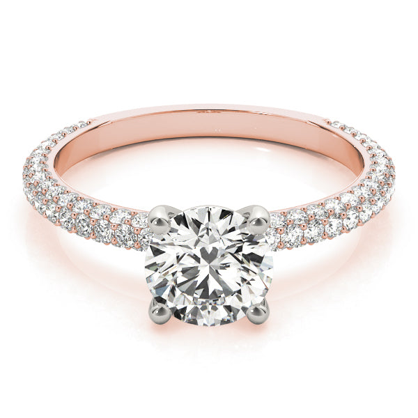 14K Rose Gold 1 1/2 ct tw Pave Diamond Engagement Ring