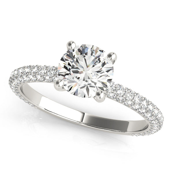Platinum 1 1/2 ct tw Pave Diamond Engagement Ring