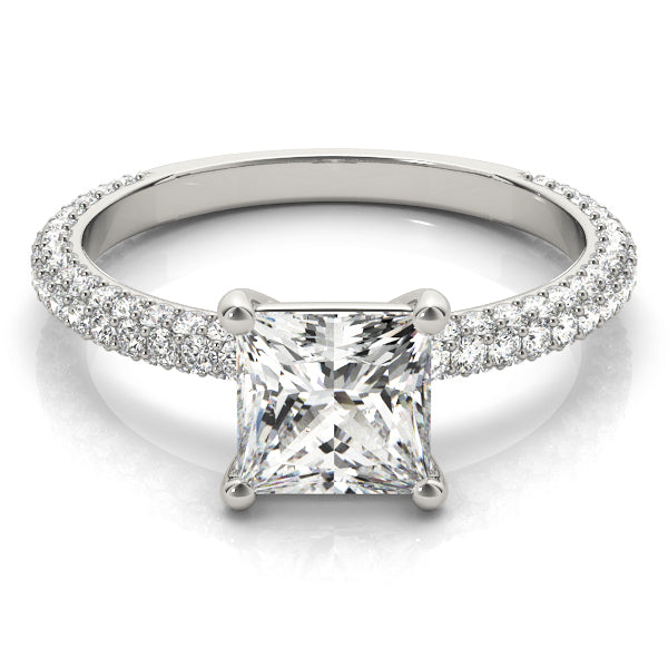 14K White Gold 1 CT PavÃ© Diamond Engagement Ring