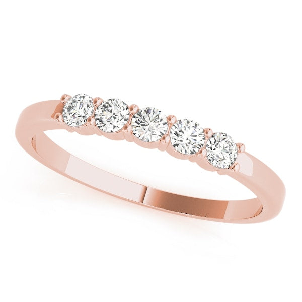 18K Rose Gold 1/20 ct tw Diamond Wedding Ring
