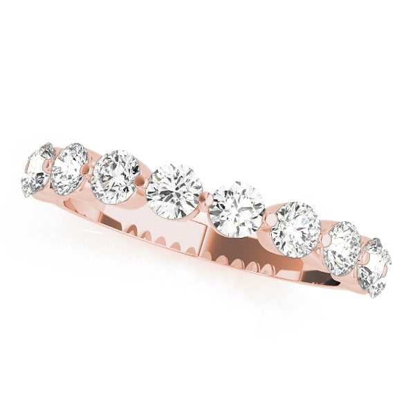 18K Rose Gold 1/4 ct tw Diamond Wedding Ring
