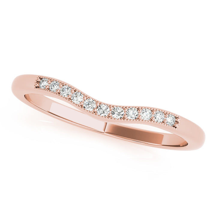 14K Rose Gold 1/10 ct tw Diamond Wedding Ring