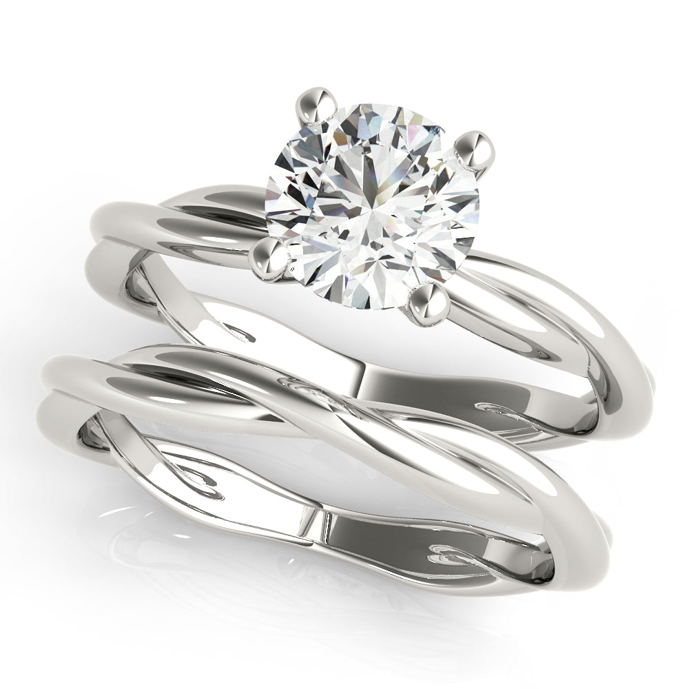 18K White Gold 1 CT Round Diamond Ring