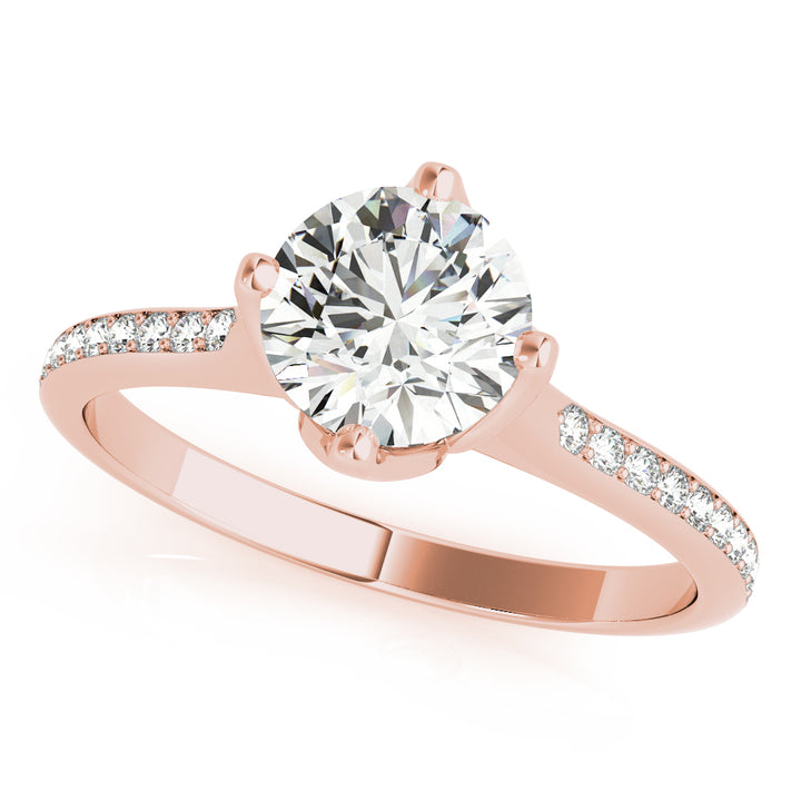 Rose Gold 1 ct Diamond Single Row Engagement Ring