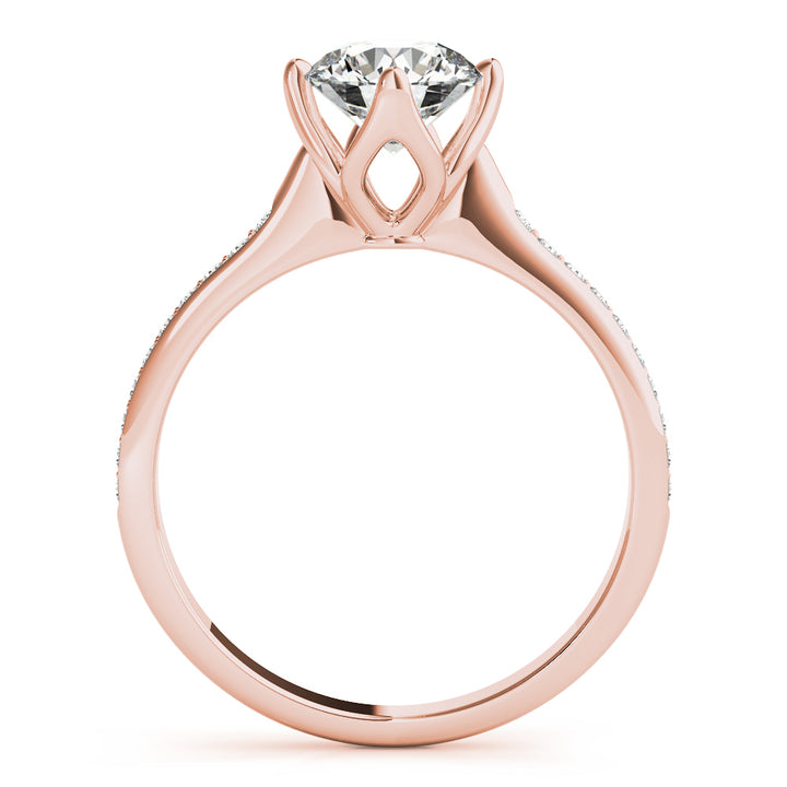 Rose Gold 1 ct Diamond Single Row Engagement Ring