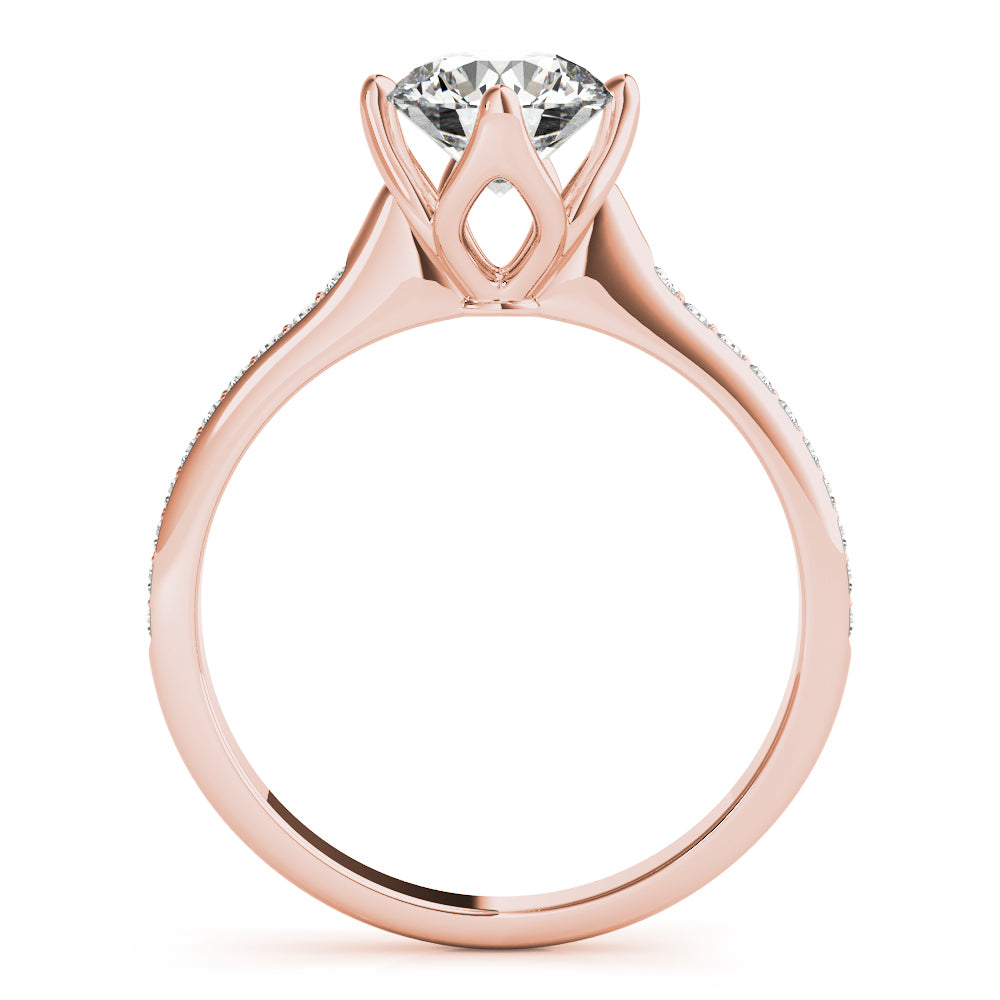 Rose Gold 1 ct Diamond Single Row Engagement Ring
