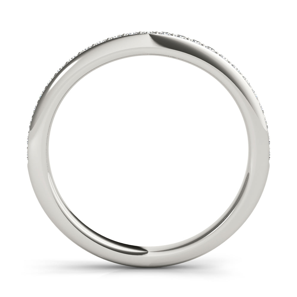 14K White Gold 1/6 ct Diamond Wedding Band