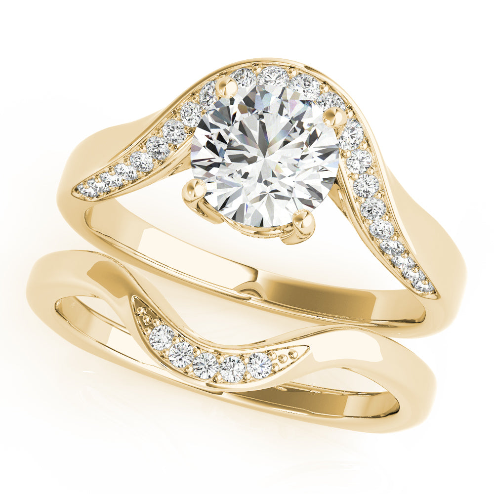 18K Yellow Gold 0.5 ct Diamond Engagement Ring