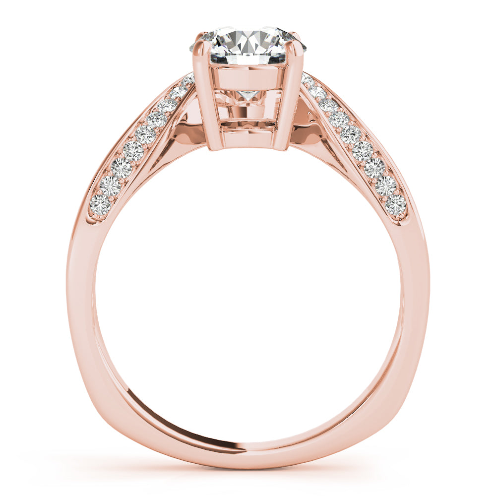 Rose Gold 0.5 ct Diamond Single Row Engagement Ring