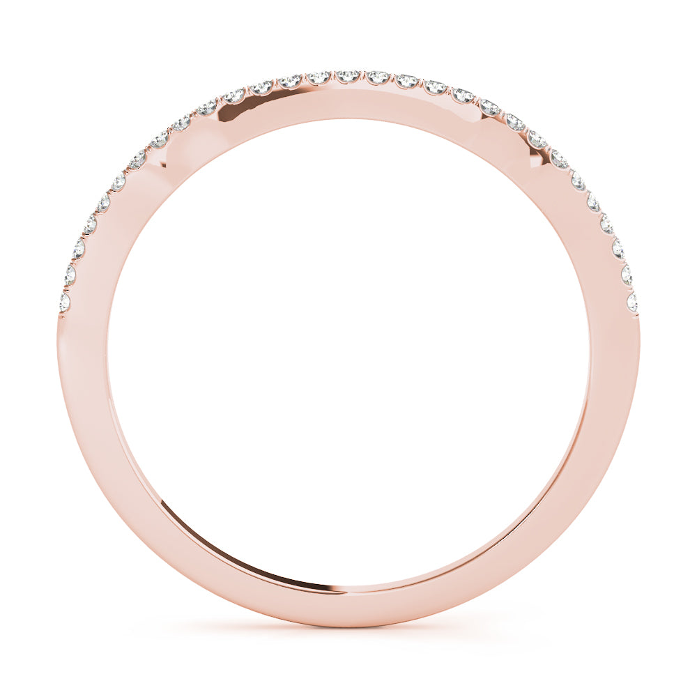 18K Rose Gold 1/10 ct tw Diamond Wedding Ring