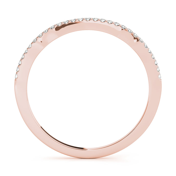 18K Rose Gold 1/10 ct tw Diamond Wedding Ring