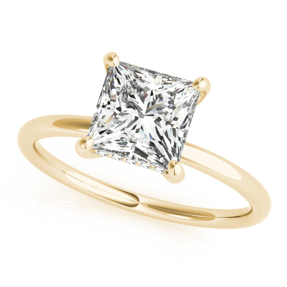 18K Yellow Gold 5/8 ct Diamond Halo Engagement Ring