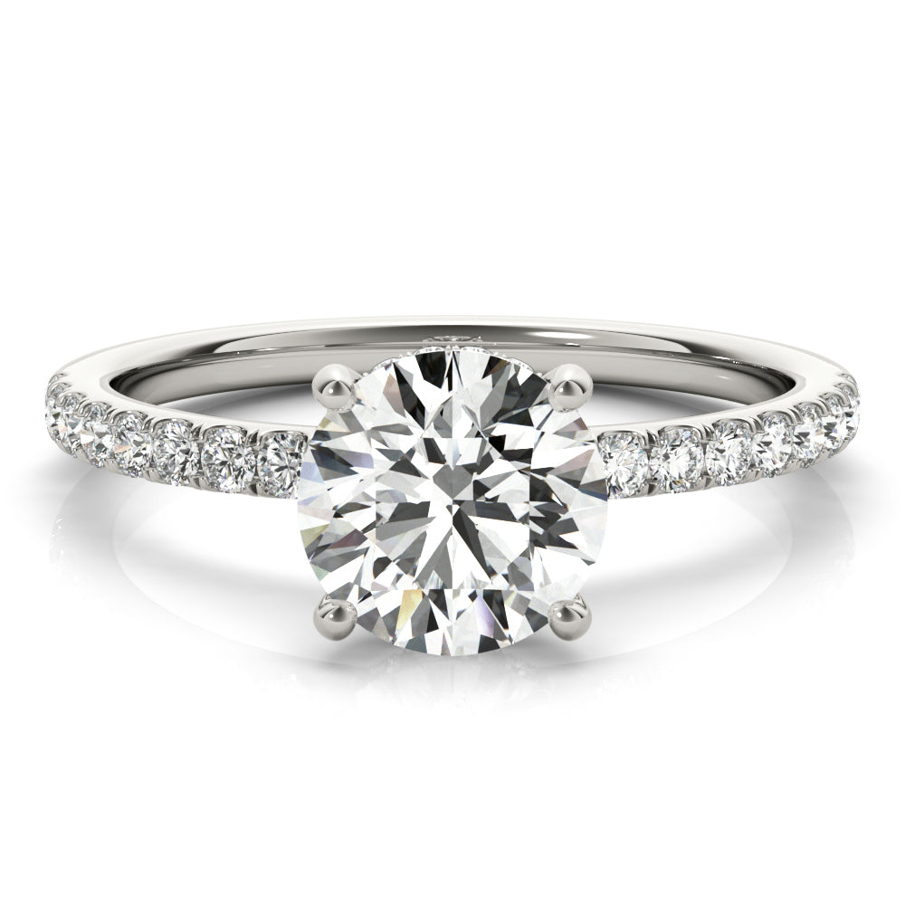 Platinum 1.25 ctw Round Diamond Halo Engagement Ring