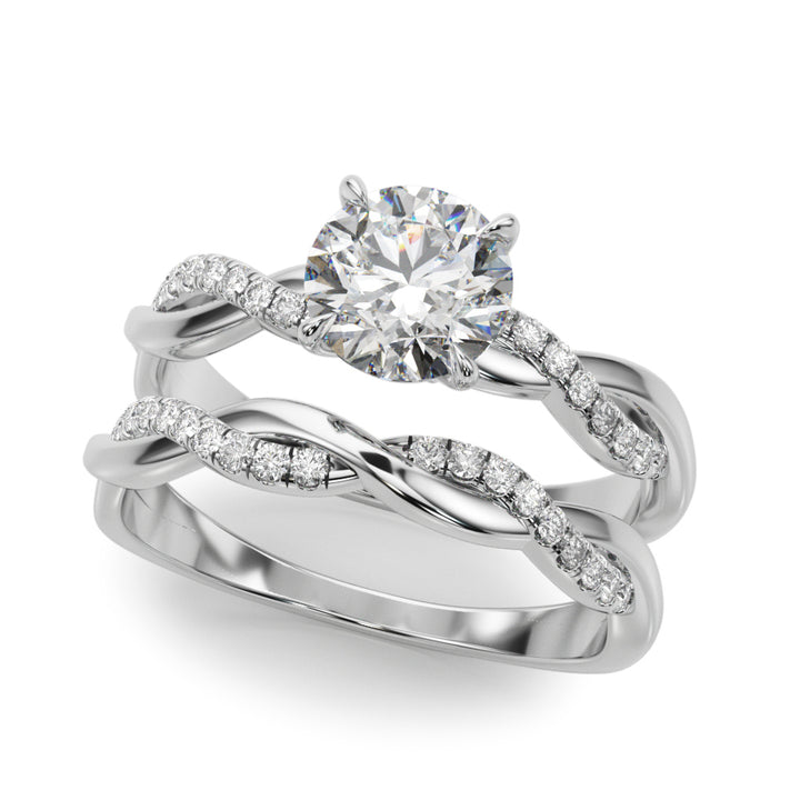 1 CT Platinum Round Diamond Fashion Engagement Ring
