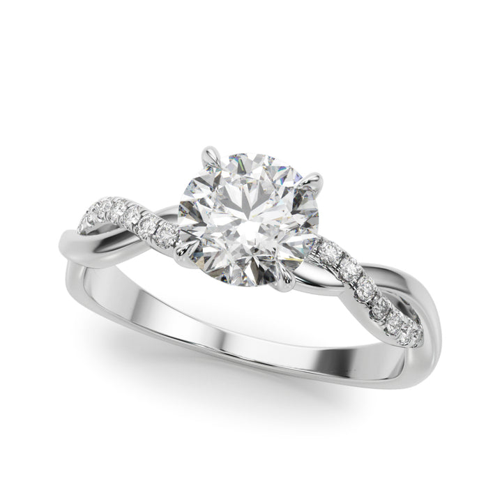 14K White Gold Round Diamond Fashion Ring