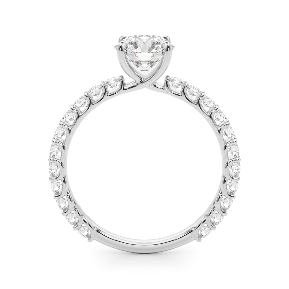 Platinum 1.58 ct Single Row Diamond Engagement Ring