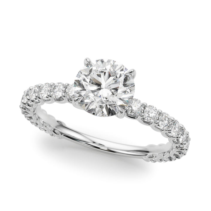 Platinum 1.58 ct Single Row Diamond Engagement Ring
