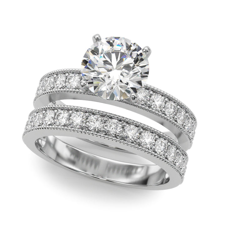 14K White Gold Multi-Diamond Engagement Ring