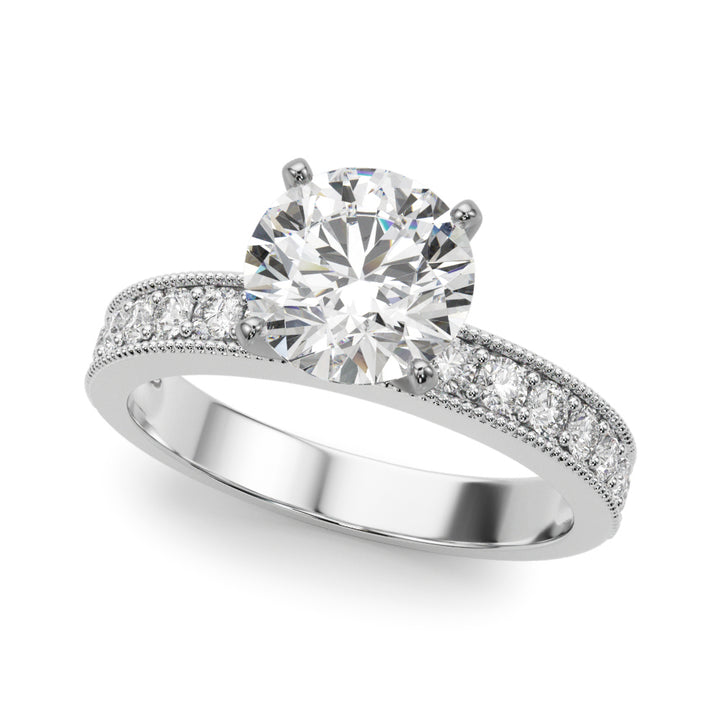 Platinum 1/5 CT Round Diamond Single Row Ring