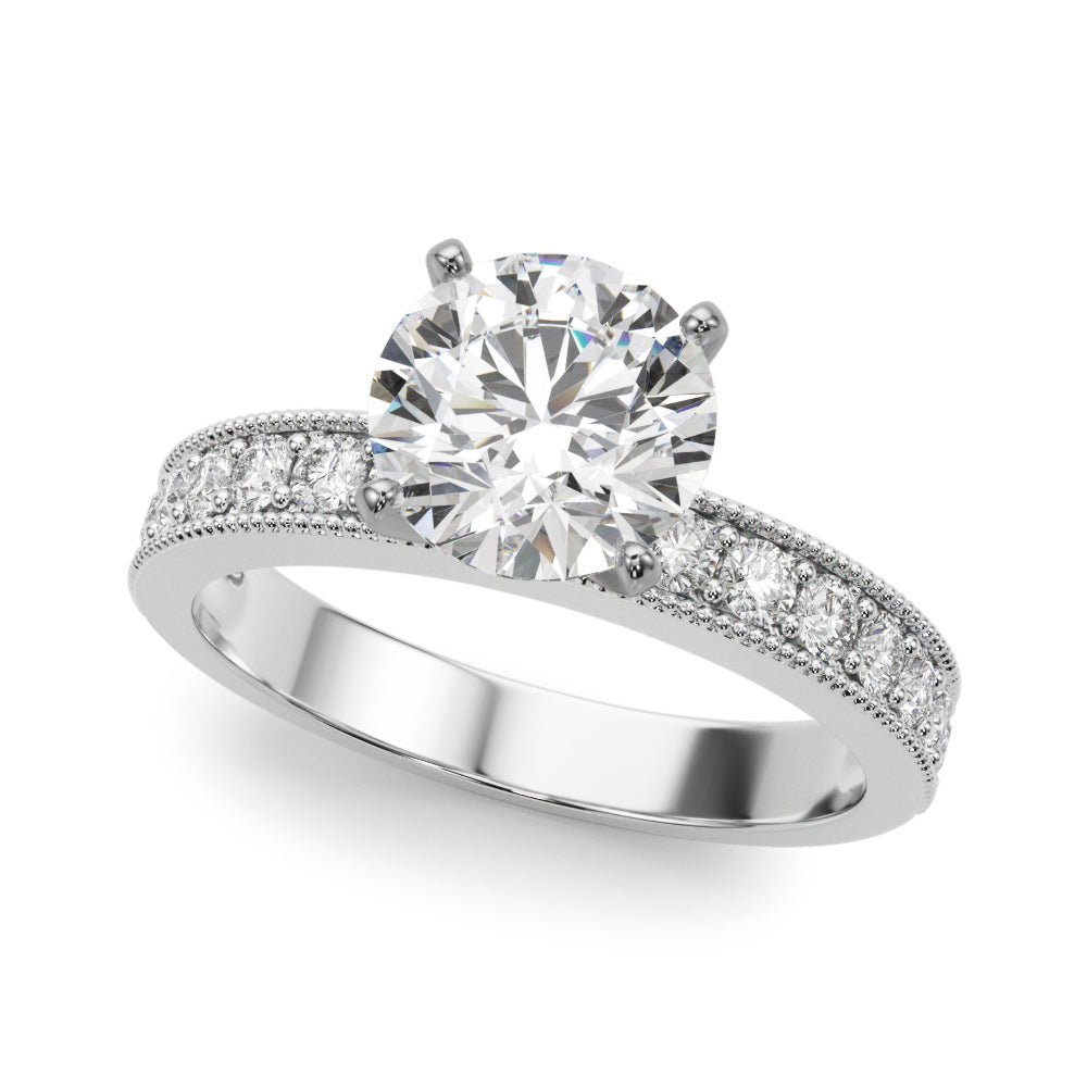 14K White Gold Multi-Diamond Engagement Ring