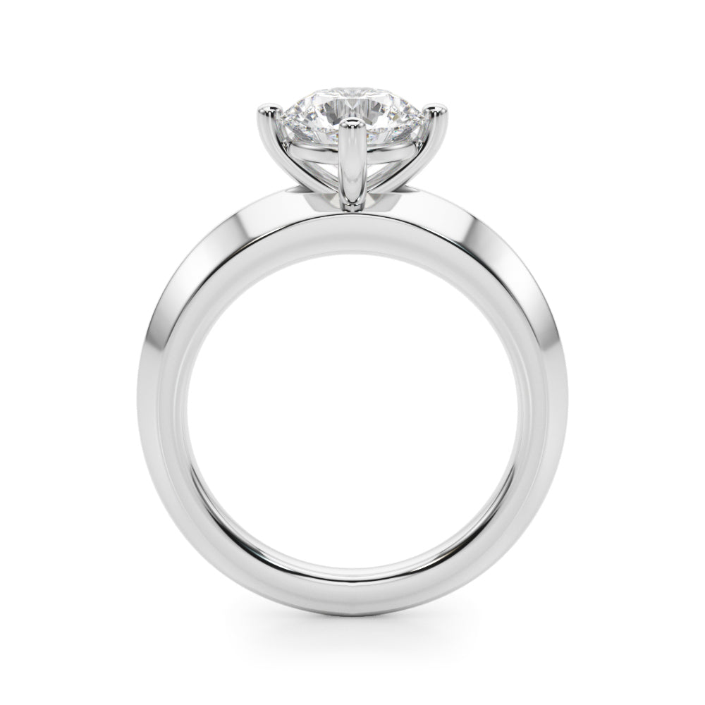 14K White Gold 1ct Round Diamond Solitaire Ring