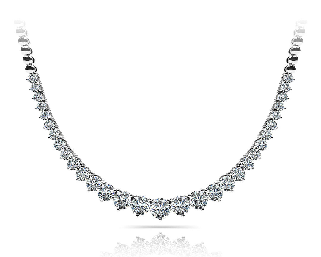 14K White Gold Multi-Diamond Fashion Necklace