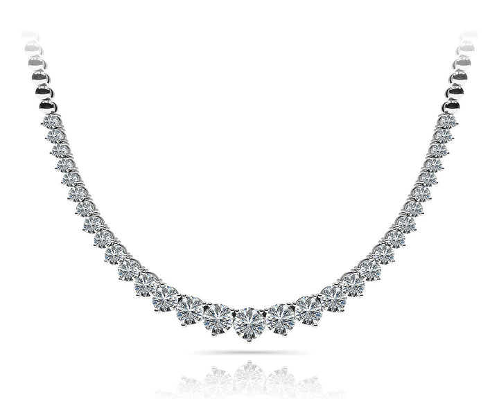 14K White Gold Multi-Diamond Fashion Necklace