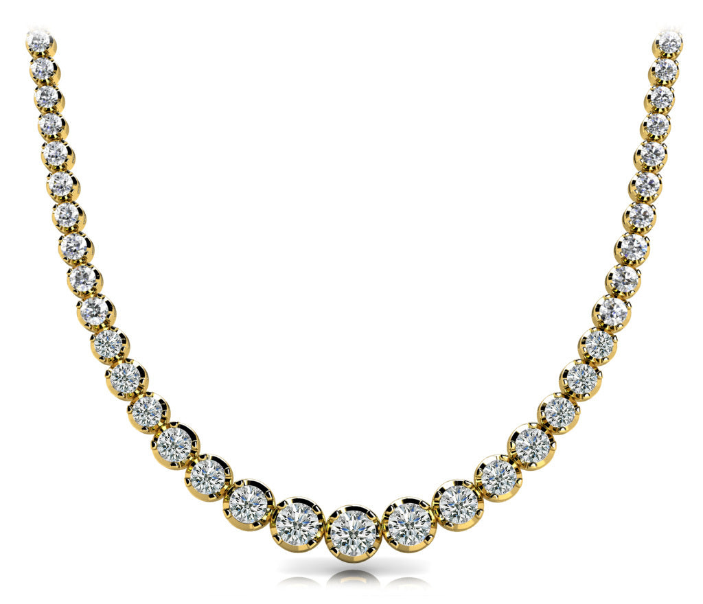 18K Yellow Gold Multi-Diamond Fashion Necklace