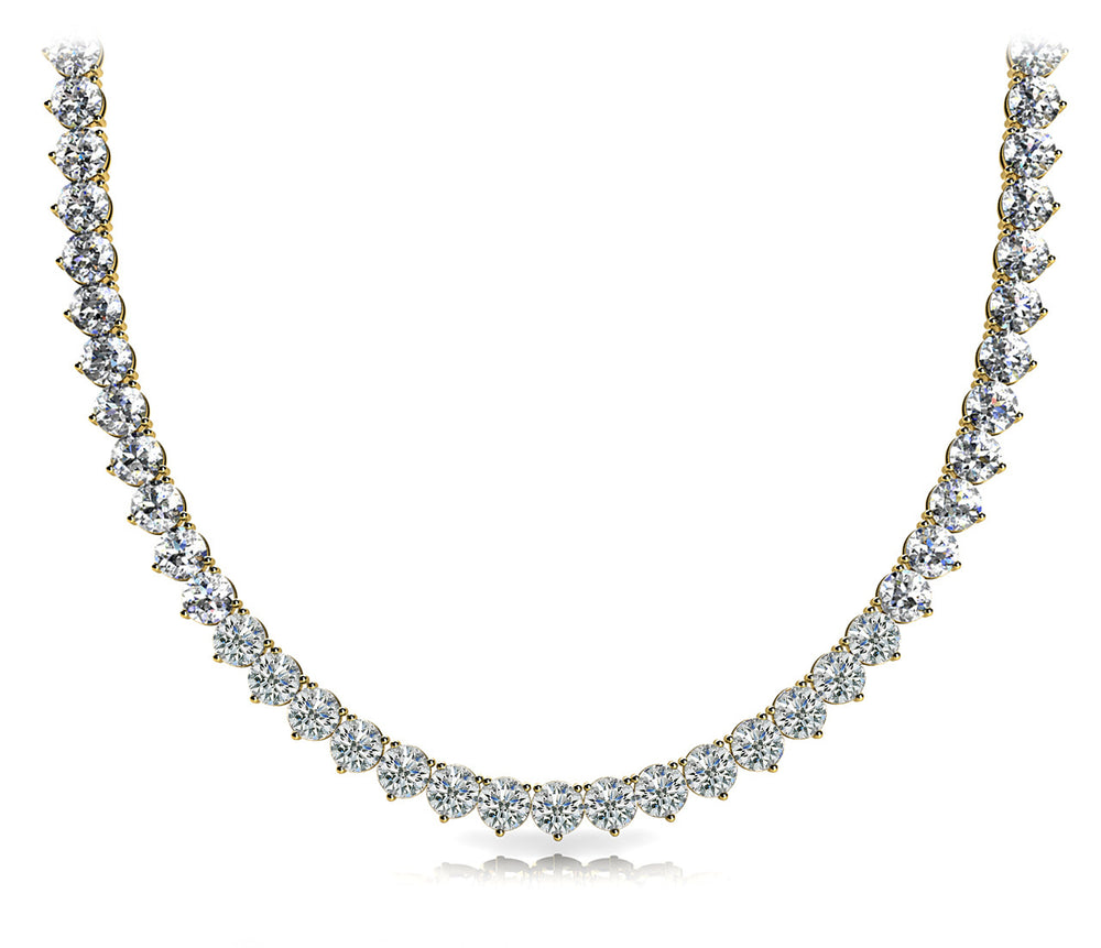 14K Yellow Gold Round Diamond Fashion Necklace
